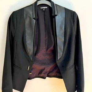 Express blazer with leather detailing